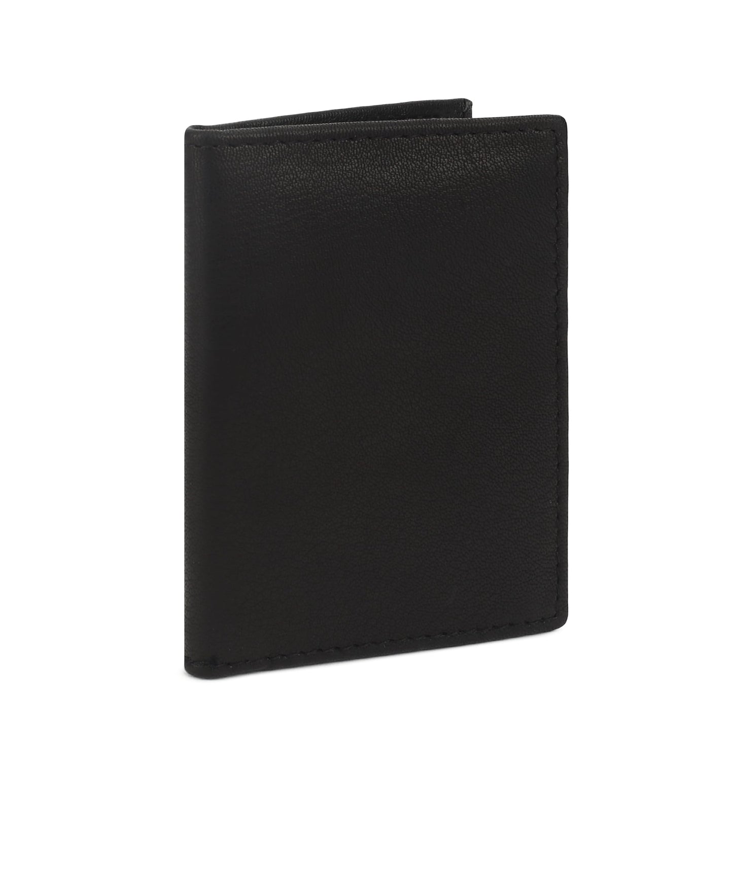 Leatherboss Genuine Leather Small Slim Bifold Wallet | Credit, Debit, ID Card Holder | Compact & Stylish with Clear ID Windows | Gift for Men, Black