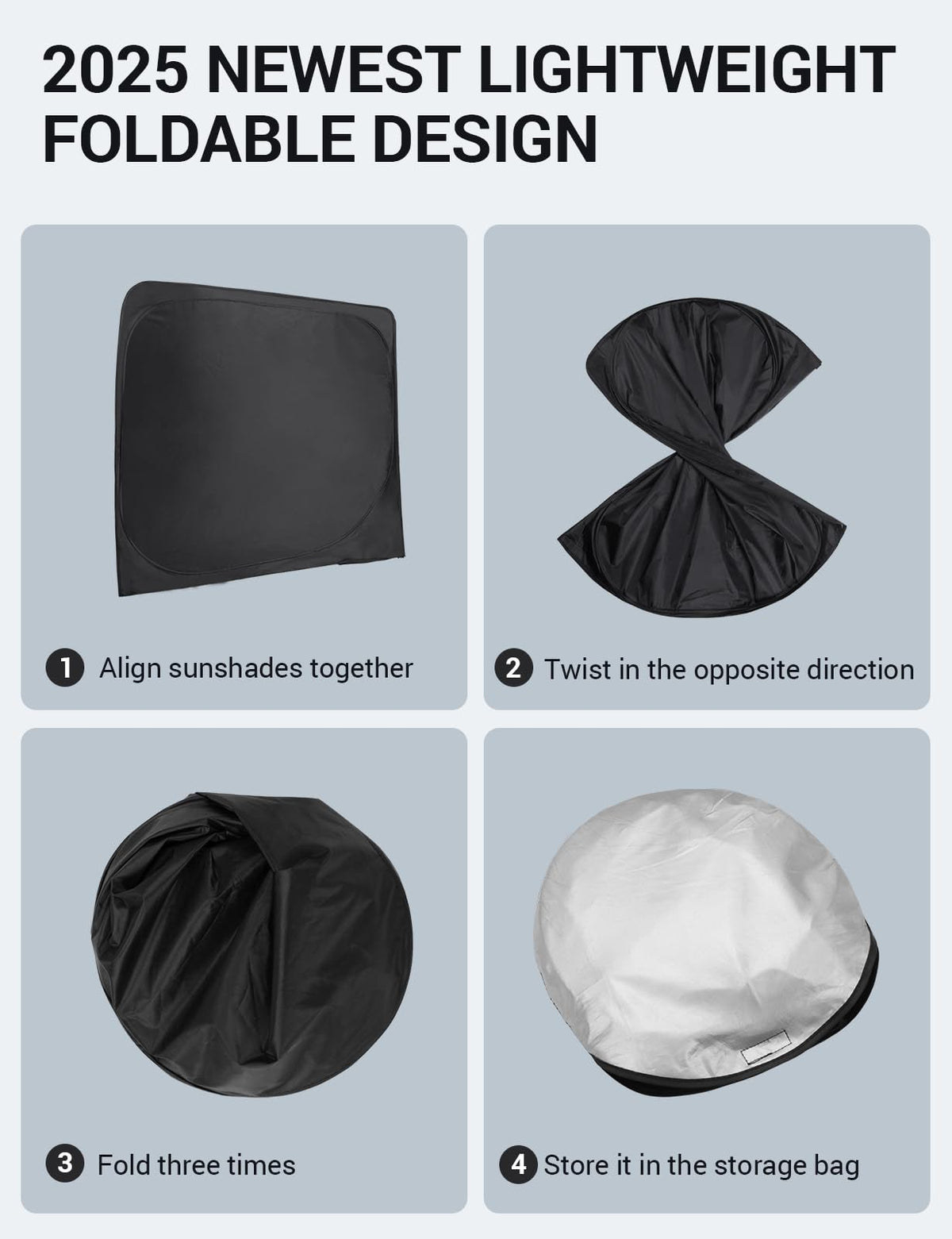 Proadsy 2025 Upgrade Windshield Sun Shade Custom Fit 2010-2025 Toyota 4Runner Sunshade 4-Layer Foldable Front Sunshade Protector Sun Visor Blocks UV Rays Keep Car Cooler Accessories