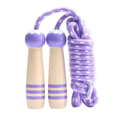 Jump Rope Kids, 7ft Adjustable Cotton Skipping Rope with Wooden Handle for Boys and Girls Fitness Outdoor Exercise