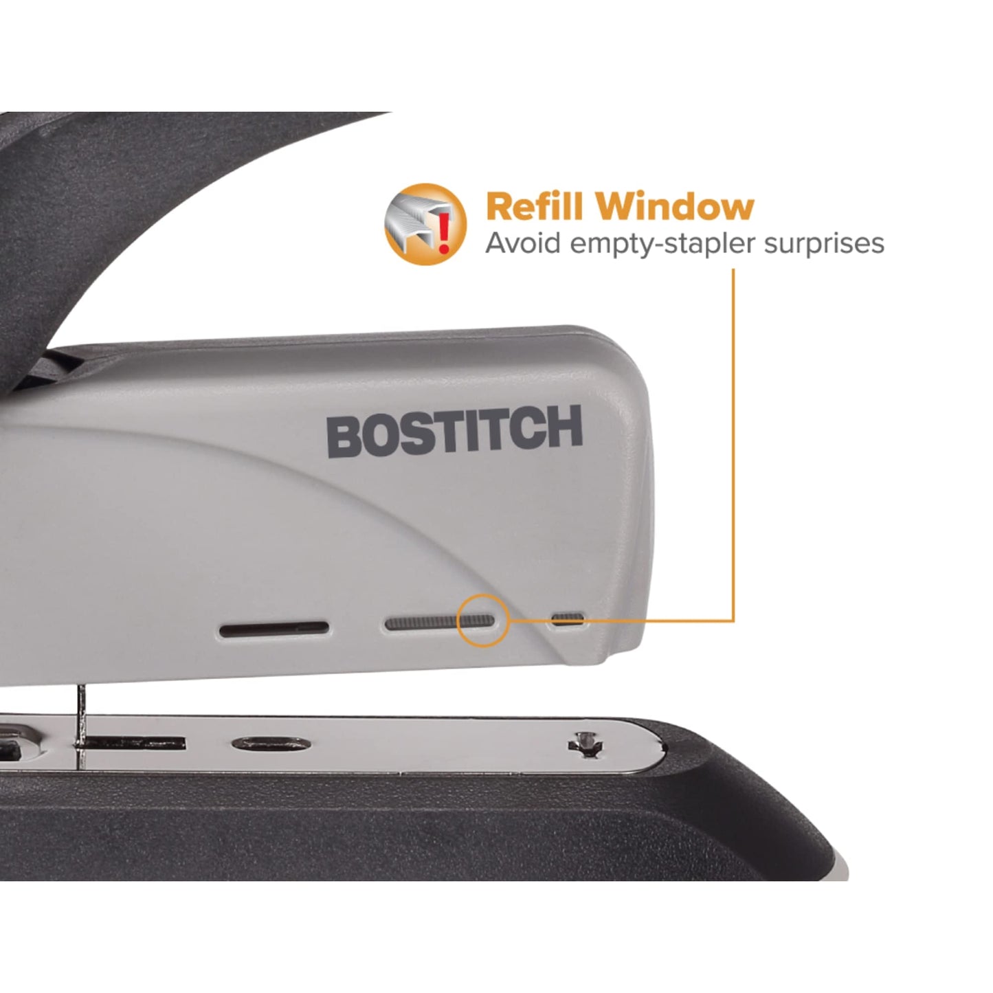 Bostitch Office 60 Sheet Heavy Duty Stapler - Two Fingers, No Effort, Spring Powered Stapler - Gray (1200)
