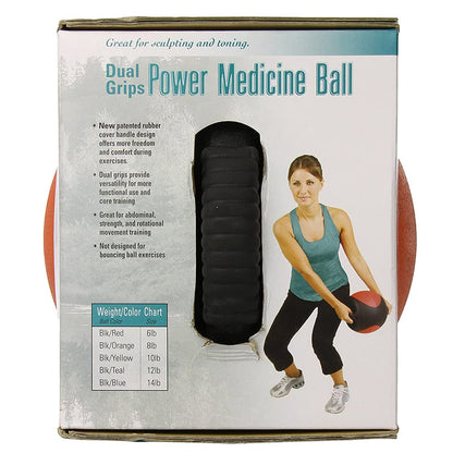 Aeromat Dual Grip Power Medicine Ball, 9cm/8-Pound,Black/Orange