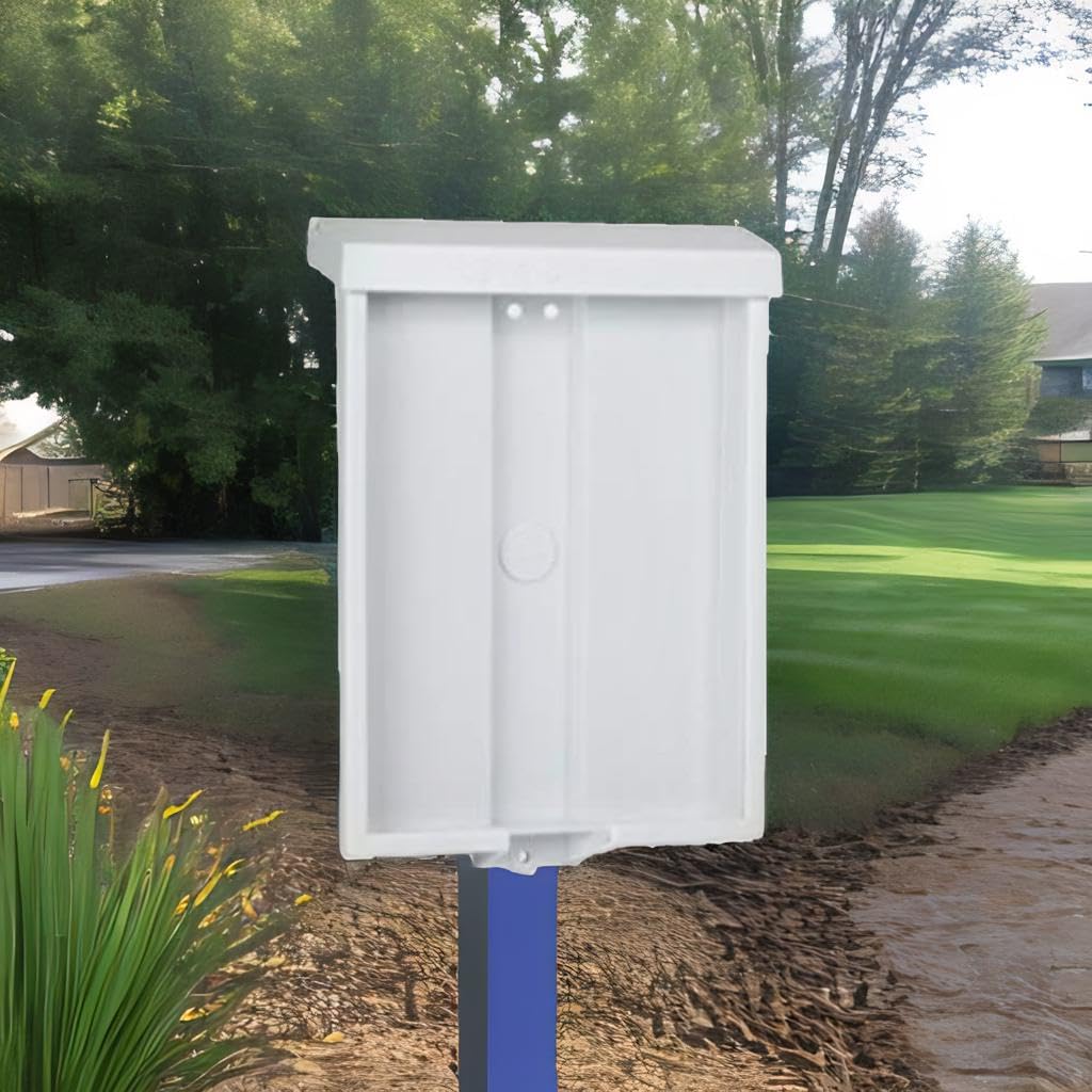 SourceOne 8.5” x 11” Outdoor Realtor Style Brochure Holder with Lid – White – UV Resistant