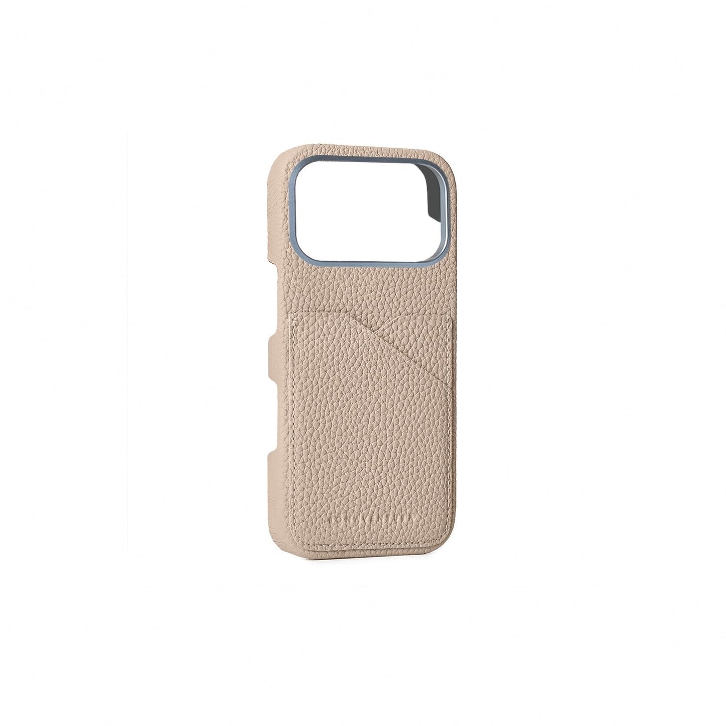 BONAVENTURA (for iPhone 17 Pro Max Shrink Leather Back Cover Case [Greige], Made with Premium European Leather, Genuine Leather, Gift BPCT17PM-GG