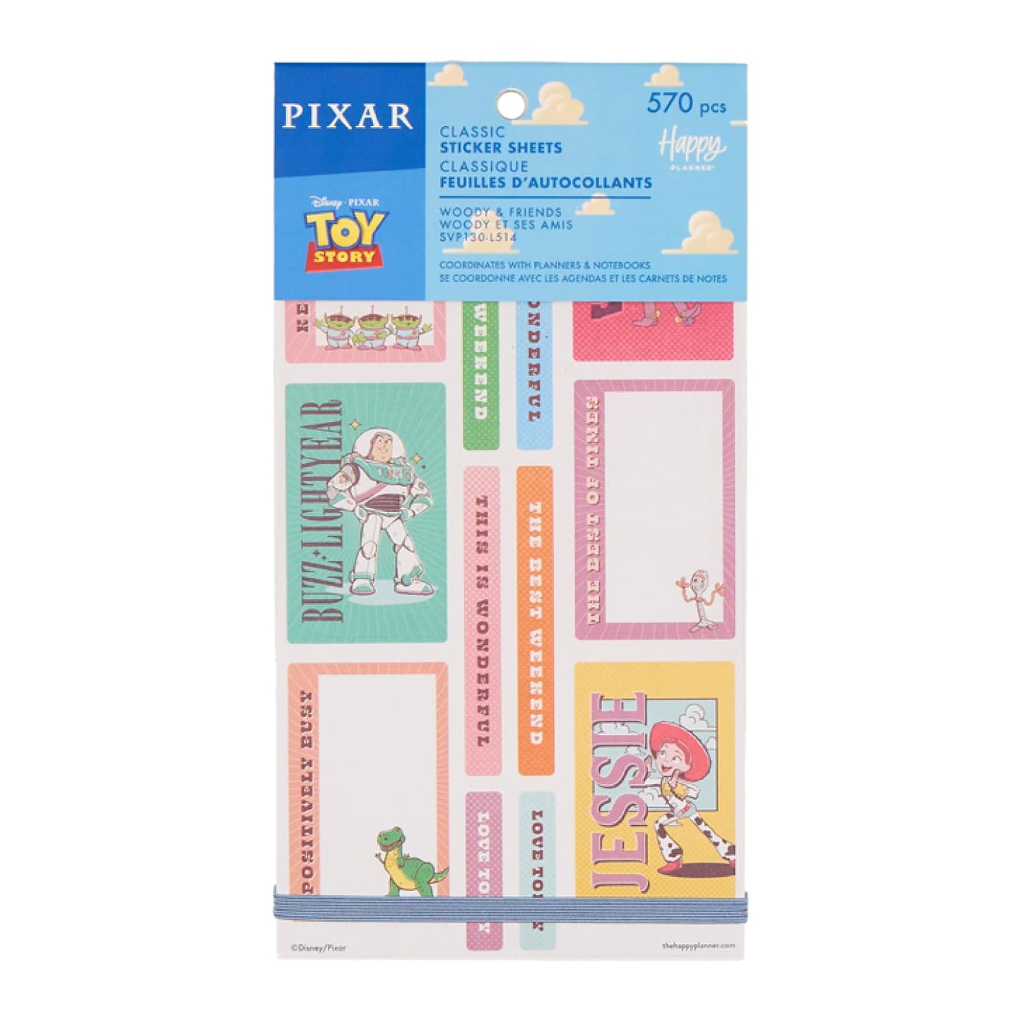 Happy Planner Disney Toy Story 30-Sheet Sticker Pack for Planners, Calendars, and Journals, Easy-Peel Sticker Sheets, Scrapbook Accessories, Woody and Friends