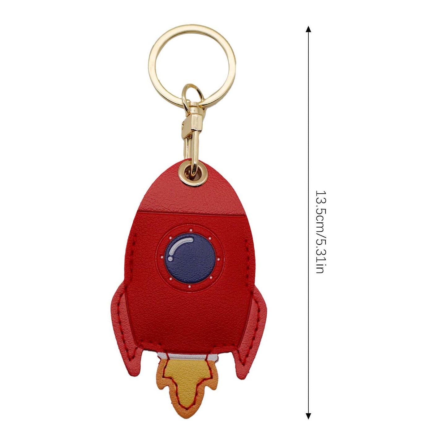 NWIUREN Rocket Leather Keychain - Lightweight and Functional, 3-Pack for Wallet Keys, Bags, and Pets, and Backpacks