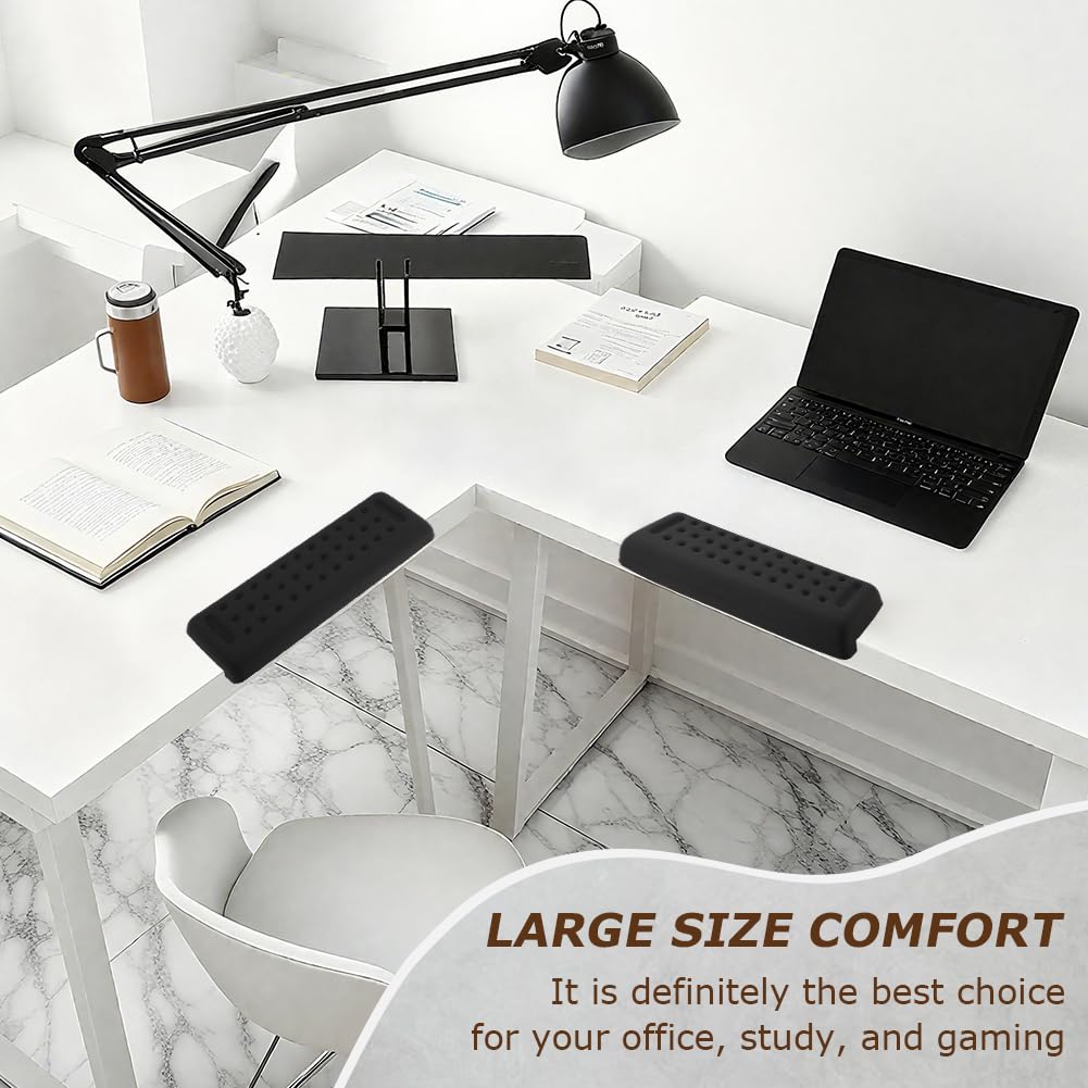 3PCS/Set L-Shaped Desk Elbow Pad for Desk, Memory Foam Elbow Support Padding with Non-Slip, Wrist Comfort Support for Office Home (Black)