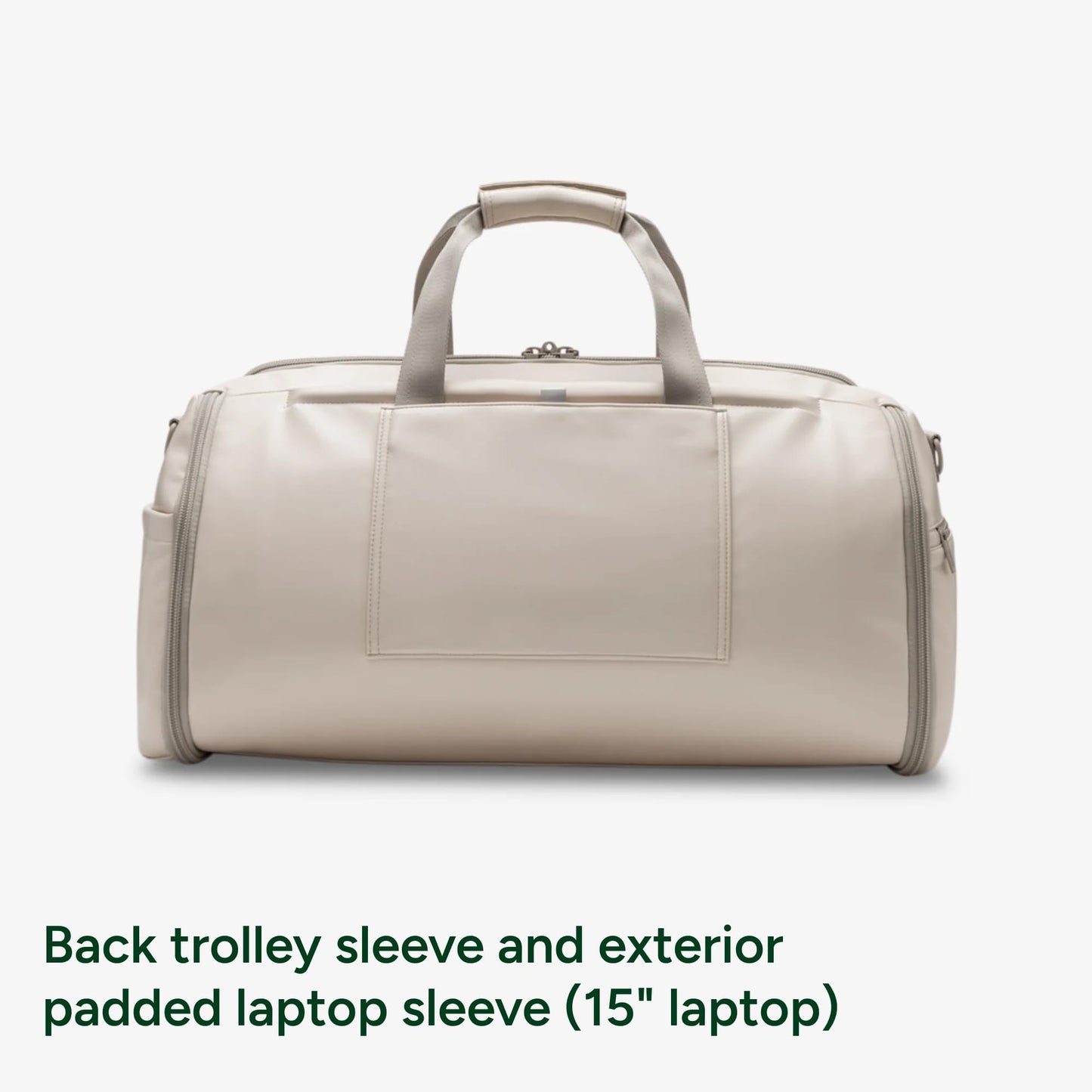 Halfday Convertible 2-in-1 Vegan Leather Premium Garment Duffel Weekender Bag 45L (Carry-on, Wrinkle-Free Travel, Hanging Suit Compartment, Shoe Pockets, Trolley Sleeve), Ivory