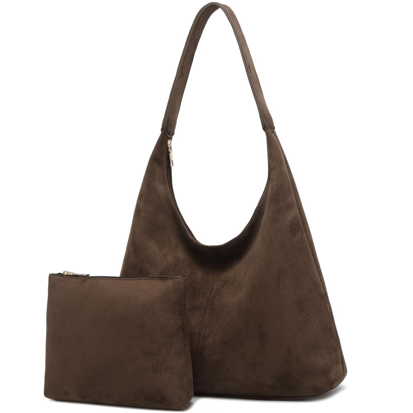 Slouchy Suede Hobo bag for Women Casual Shoulder Bag Soft Cresent Tote Purse Handbag Work Travel