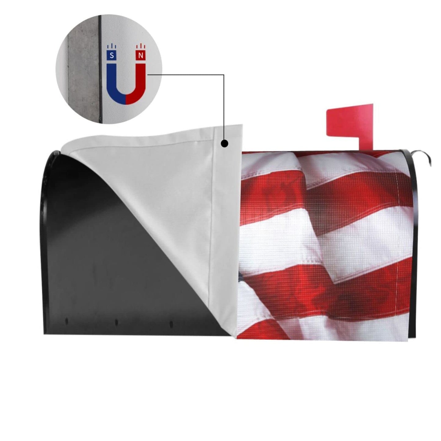 American Flag Bald Eagle Mailbox Cover - Standard Size 18x21 Inch Patriotic Waterproof Wraps for Post Letter Box - Home Garden Yard Decor