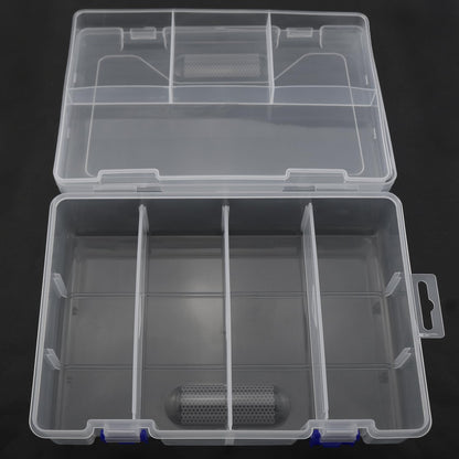 LUORNG 9x6x2.3inch PP Plastic Divided Storage Container Transparent Fishing Gear Box Organiser Waterproof Compartment Organiser DIY Craft Organiser