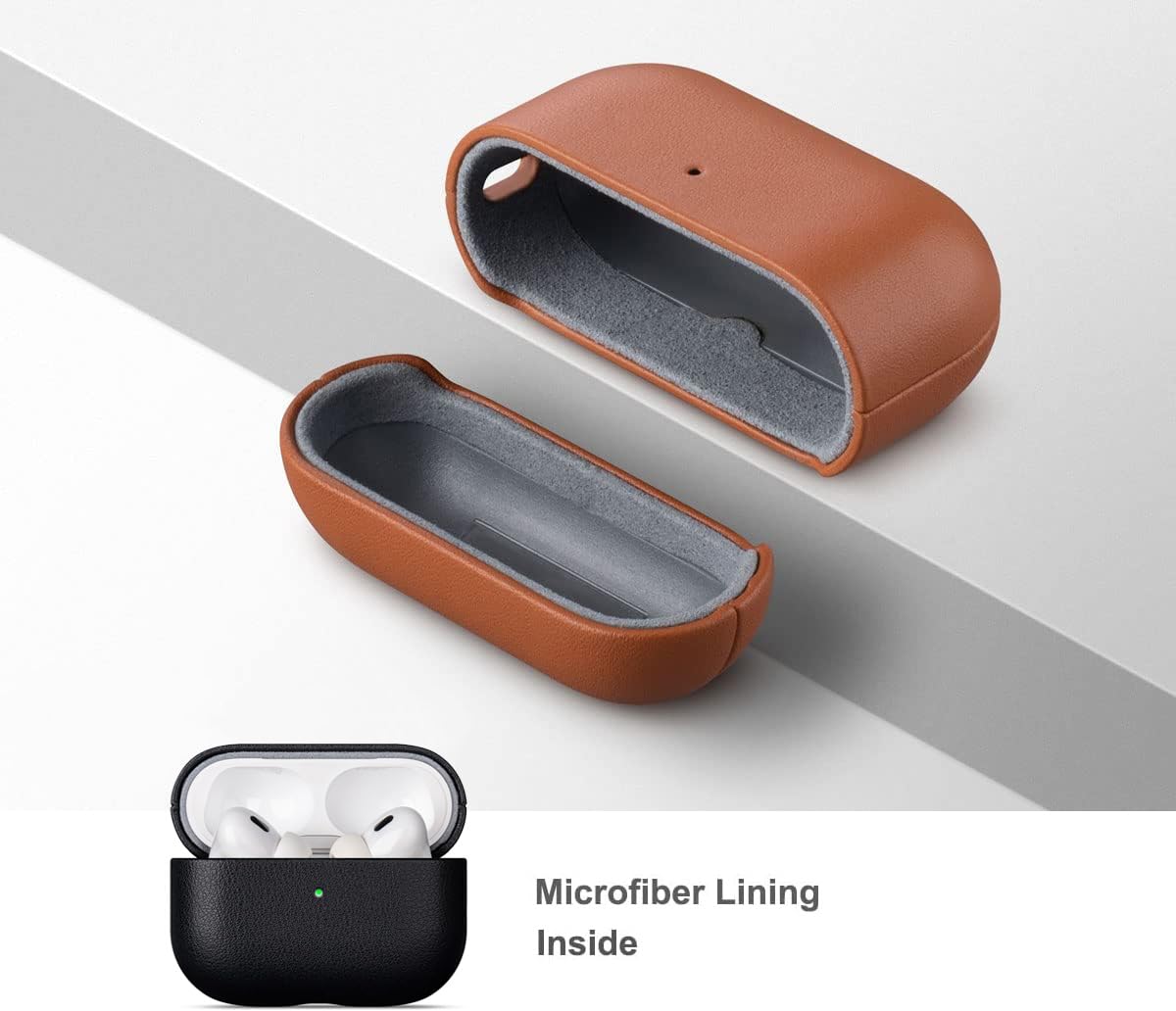 Lopie Leather Case Compatible with AirPods Pro 3rd Generation, Protective Hard Cover Fully-Wrapped with Top Grain Leather, Handmade for AirPods Pro 3 Case Cover (Not for AirPods Pro 2nd Gen) - Black