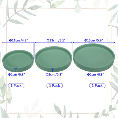 M METERXITY 3 Pack Planter Saucers - Ceramic Plant Tray Flower Pot Drip Trays Round Apply to Outdoor/Garden (4/5/6inch, Black)