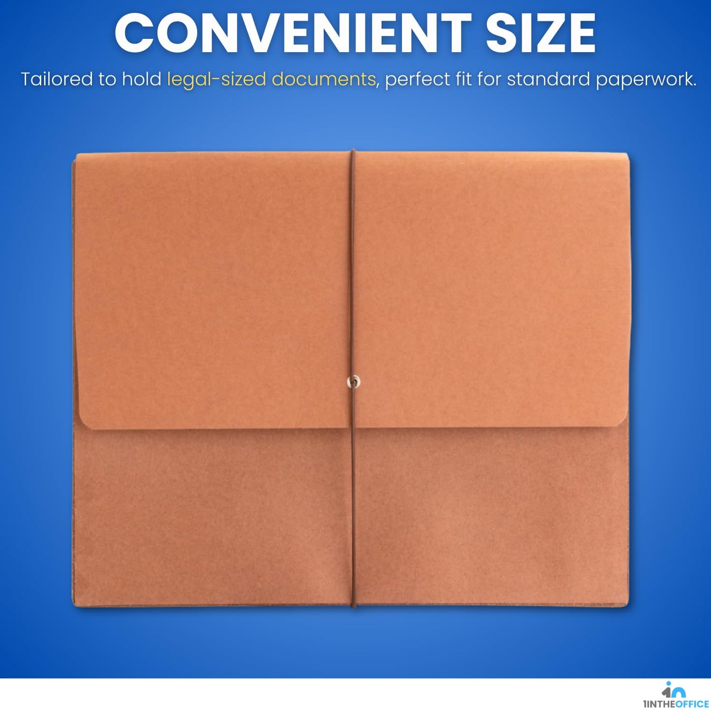 1InTheOffice Expanding File Wallet with Flap and Cord Closure, 5-1/4" Expansion, Legal Size (2 Pack)