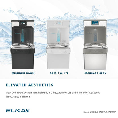 Elkay LZSTL8WSLP Enhanced Bottle Filler & Bi-Level ADA Cooler Refrigerated Light Gray Granite High Capacity Lead Drop Down Wrapper