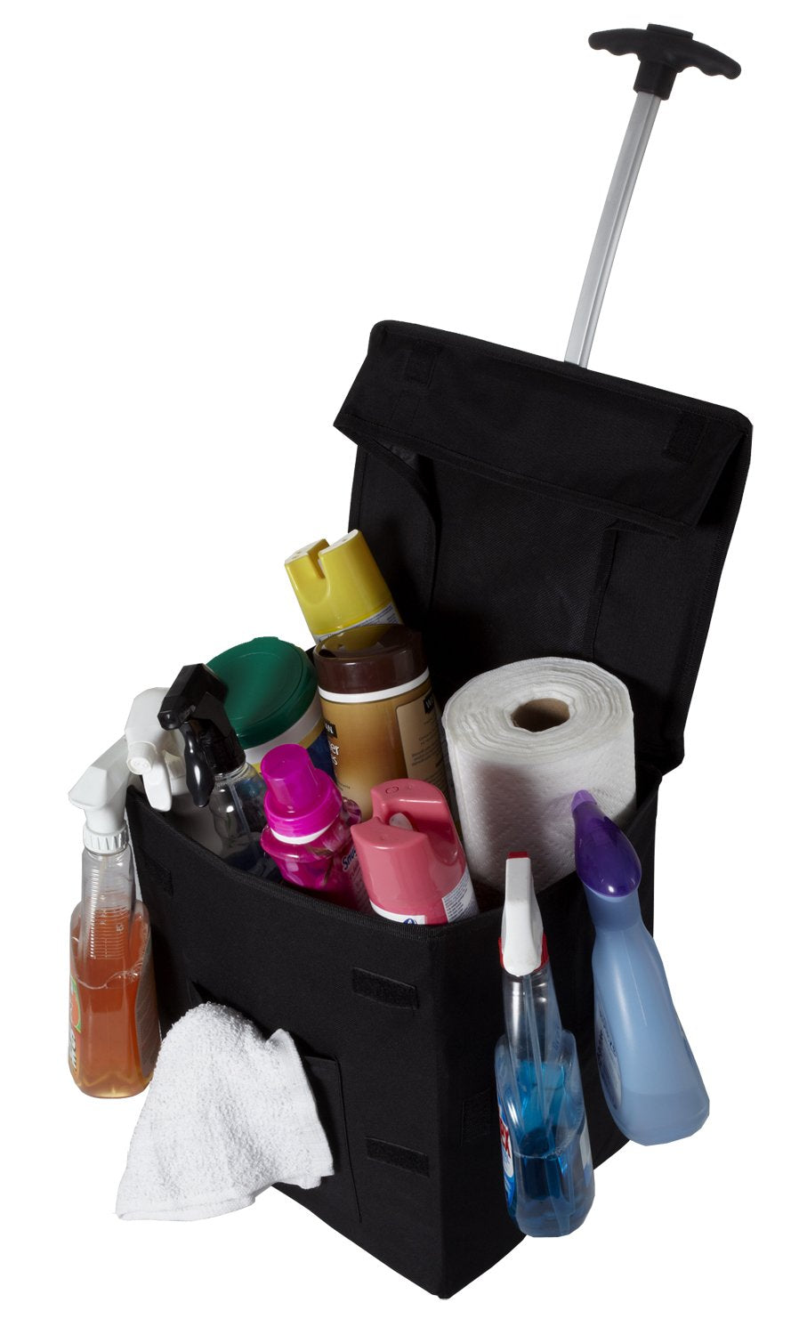 dbest products Smart Cart, BLACK Collapsible Rolling Utility Cart Basket Grocery Shopping Teacher Hobby Craft Art