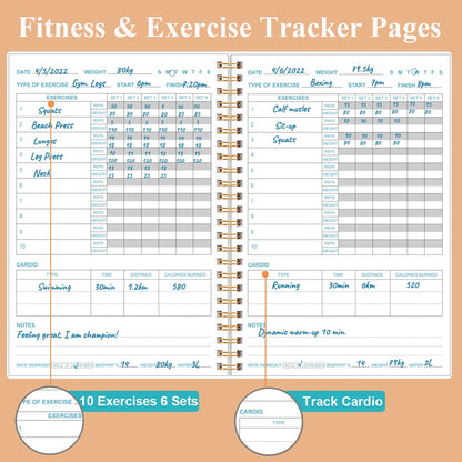 Simplified Fitness Journal for Women & Men,A5 Workout Journal/Planner Daily Exercise Log Book to Weight Loss, Gym, Muscle Gain, Bodybuilding Progress, 5.8"x8.3", Pink Flower