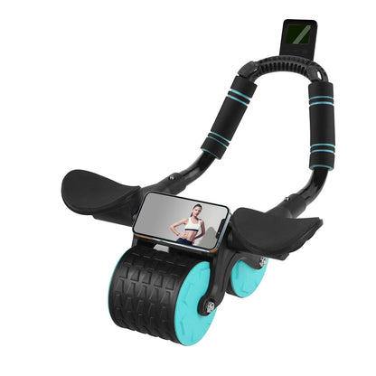 Ab Roller Wheel with Timer & Knee Mat, Home Workout Auto Rebound Abdominal Wheel with Elbow Support - Core Workout Equipment for Strengthening Abs, Home Gym Exercise for Women & Men