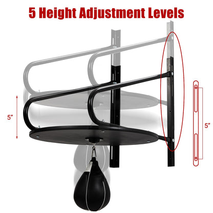 Heavy-Duty Adjustable Speed Bag Platform, 24-Inch Wall Mount Boxing Kit with 360° Swivel for Professional Home Gym Training