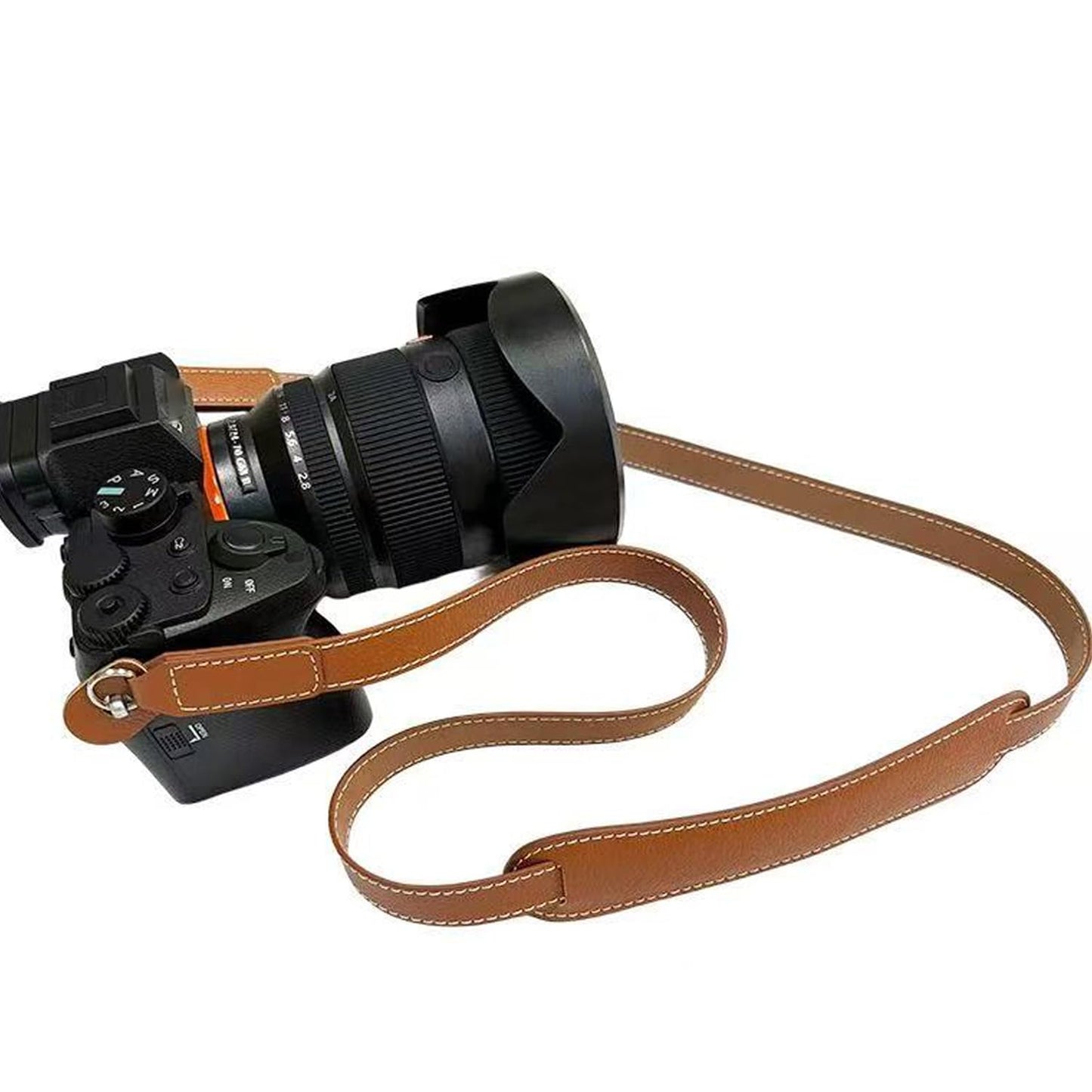 PU Leather Camera Strap For Photographers Retro Decompre Ssion Design Strap Neck, Shoulder or Safety Tether Oblique Straddle (Dark brown)