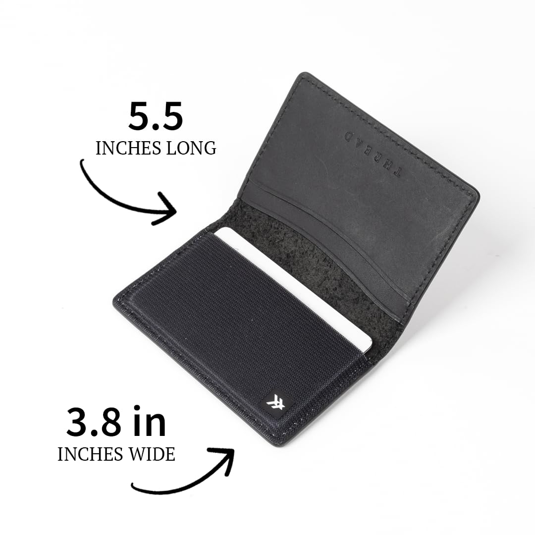 Thread Wallets RFID Blocking Slim Leather Bifold Wallet with Card Protection (Sanders)