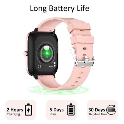 Smartwatch for Women - Call, Fitness Tracker, Heart Rate & Sleep Monitor, 1.69" Touch Screen, Waterproof - For Android & iPhone, Pink