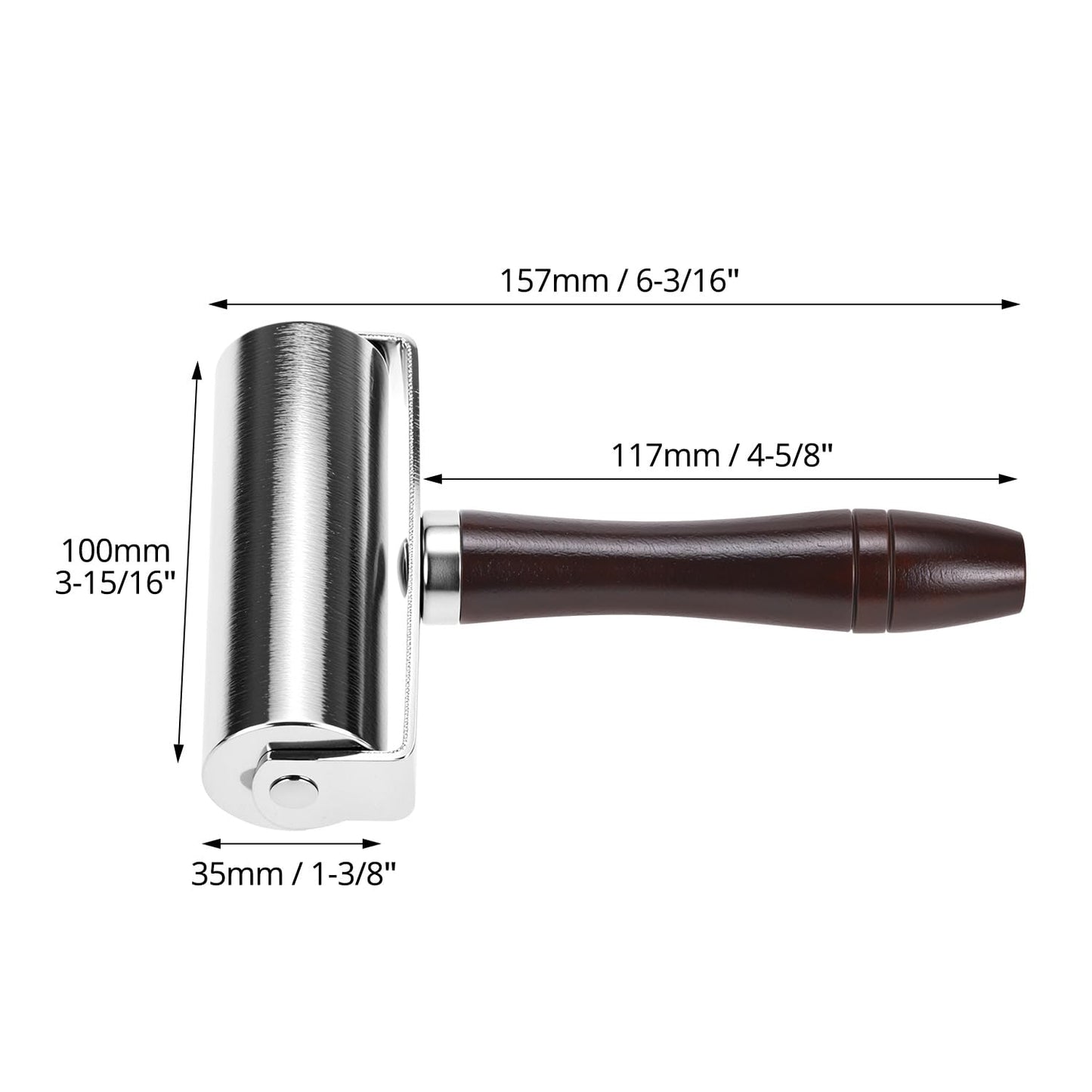 QWORK Leather Press Edge Roller for Leather Crafting and Seam Rolling (3.93''/100mm)