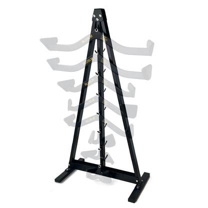 BLUSLM Gym Fitness LAT Pull Down Bar Storage Rack for Mag Grip - Heavy Duty A-Frame Stand for LAT Pulldown Attachments (BIG S-ZHIJIA)