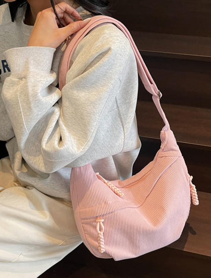 Nylon Crescent Crossbody Bag for Women Shoulder Tote Handbag Casual Sling Bag Dumpling Purse Bag for Outdoor Travel