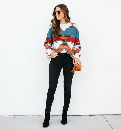 ETCYY Womens Oversized Sweaters Fall 2025 Fashion Clothes Trendy Batwing Sleeve Colorblock Striped Knit Pullover Tops