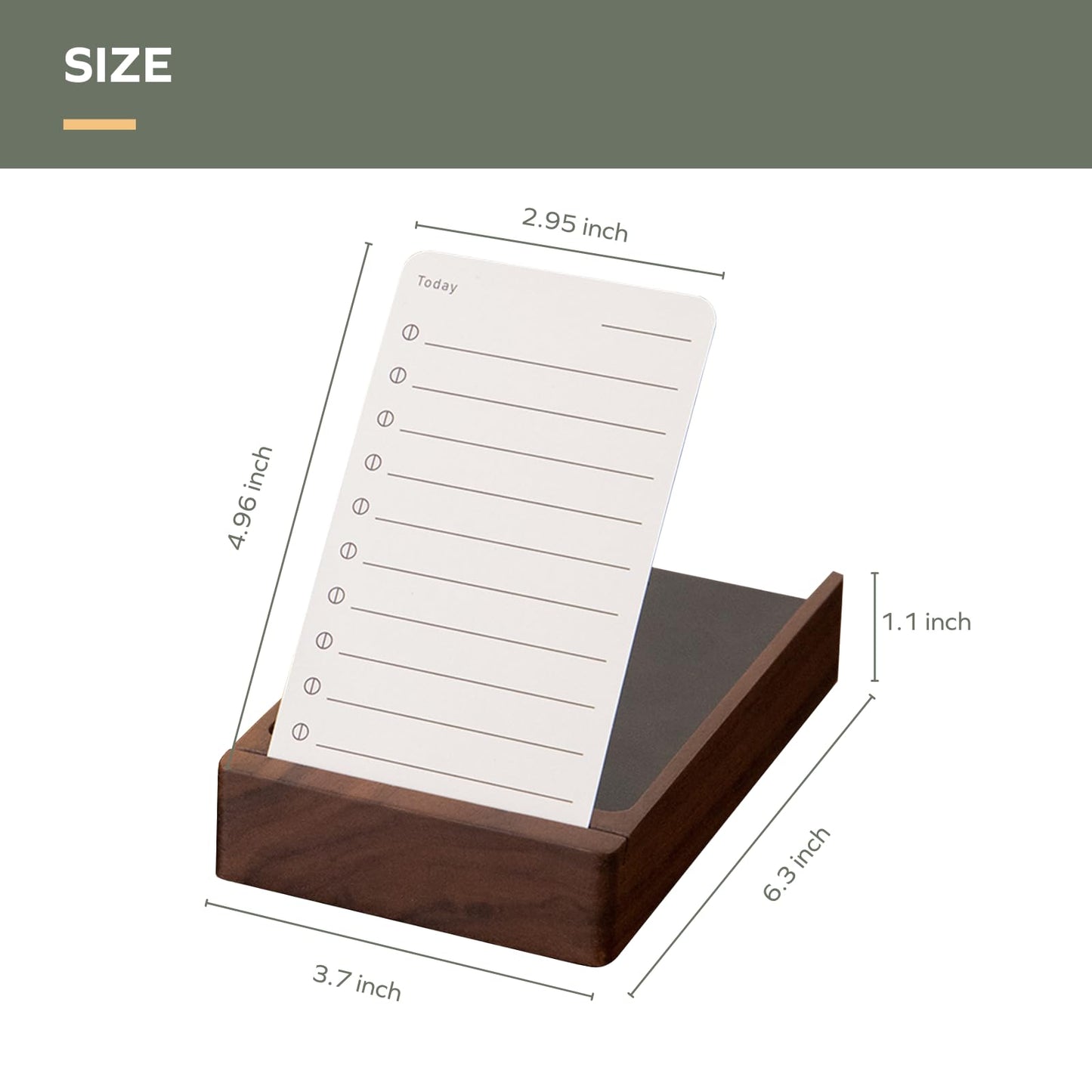 muso wood Daily To Do List Planner with Walnut Stand - 100 To Do List Cards - Undated Daily Planner Notepad for Desk Accessories and Supplies, Enhanced Productivity, Work Office Accessories