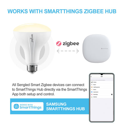 Sengled Smart Light Bulbs, Zigbee Hub Required, Works with Alexa and SmartThings, Voice Control with Google Home and Echo with built-in Hub, Soft White 60W Equivalent A19 Dimmable Smart Bulbs, 4-Pack
