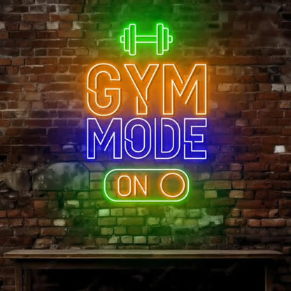 Gym Mode Neon Sign, Gym Mode Led Sign, Custom Neon Sign, Gymmer Room Wall Decor, Gymnastic Wall Neon Light, Fitness Club Led Light Size:23"