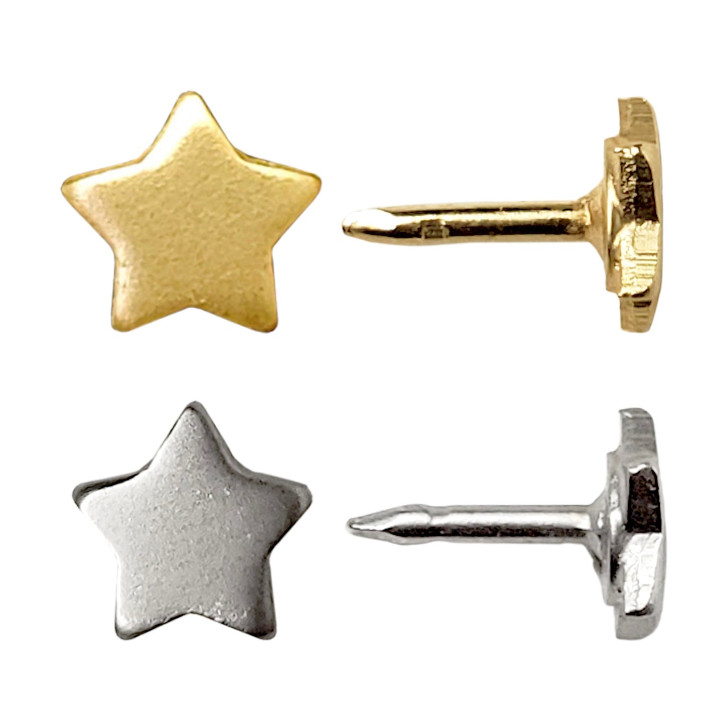 Mini Star Push Pins - Silver Mini Star Pins - for Cork Board, Maps, or Lapel Pin Use - Designed in USA - Set of 10