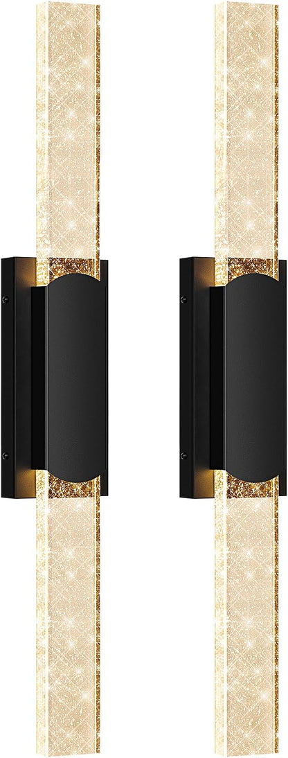 35.3in Large Size Outdoor Wall Light Fixtures with Crystal Bubble Glass, Waterproof Exterior Sconces LED Wall Lanterns, Porch Lights Wall Mounted 10W 3000K Outside Lights for House Front Door Garage