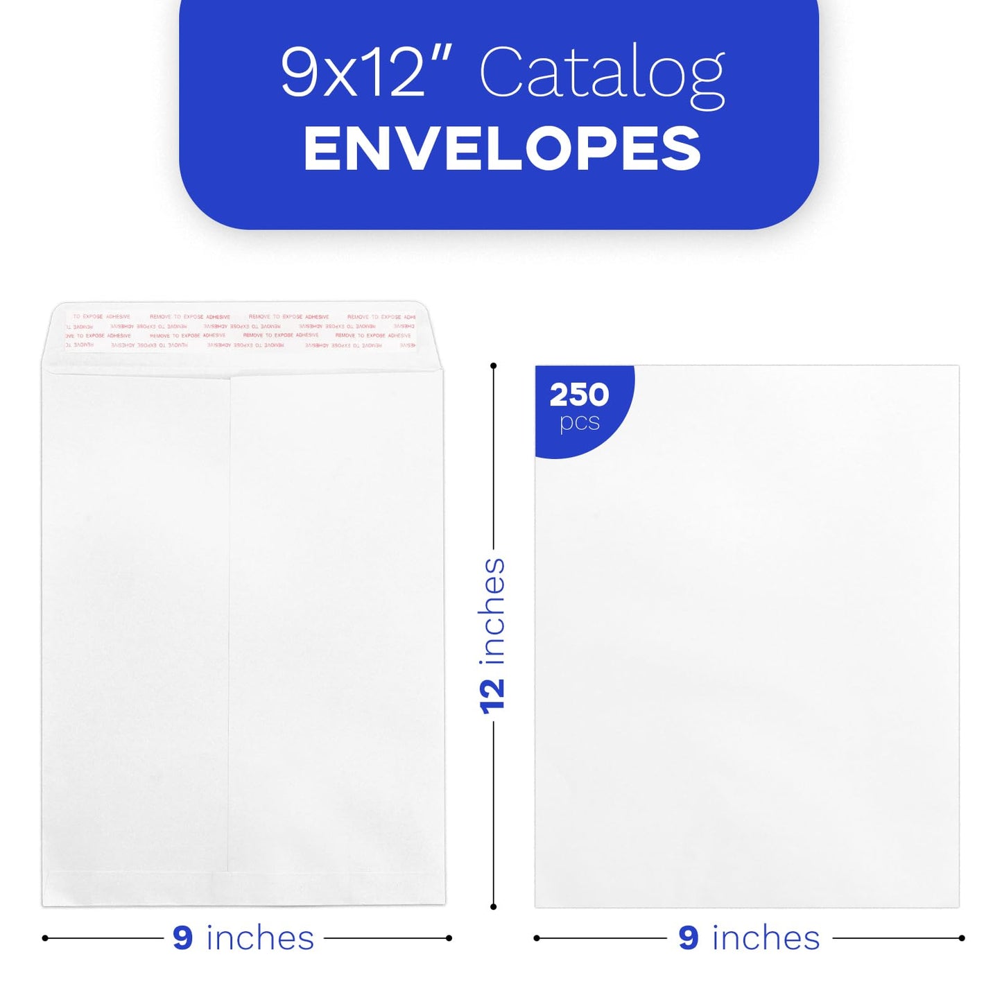 Goefun White Manilla Envelopes 9x12 Self Seal 250 Pack, Large White Envelopes 100 GSM for Mailing, Organizing and Storage