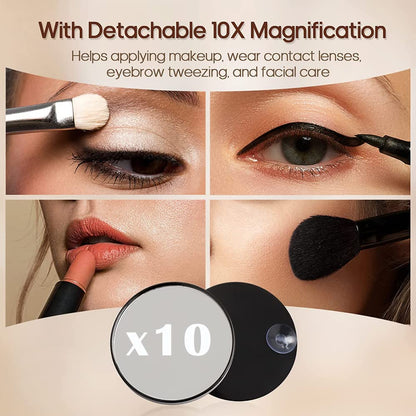 Hansong Vanity Mirror with Lights Makeup Mirror with Lights 12 Dimmable Bulbs Hollywood Lighted Makeup Mirror Detachable 10x Magnification 3 Color Lighting Modes