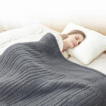 Heated Throw Blanket Double Sided Sherpa, Soft Heating Electric Blanket for Bed, Automatic Safety System, 6 Heating Levels & 4 Hours Auto-Off, 50"x60" Arctic Grey