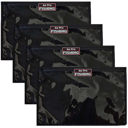 4Pack Fishing Clear Tackle Storage Bag,Waterproof Plastic Storage Fishing Bag for Fishing Gear, Bait, Tackle, Lures and Soft Plastics,Built Tough, Massive Storage Fishing Gift Bag