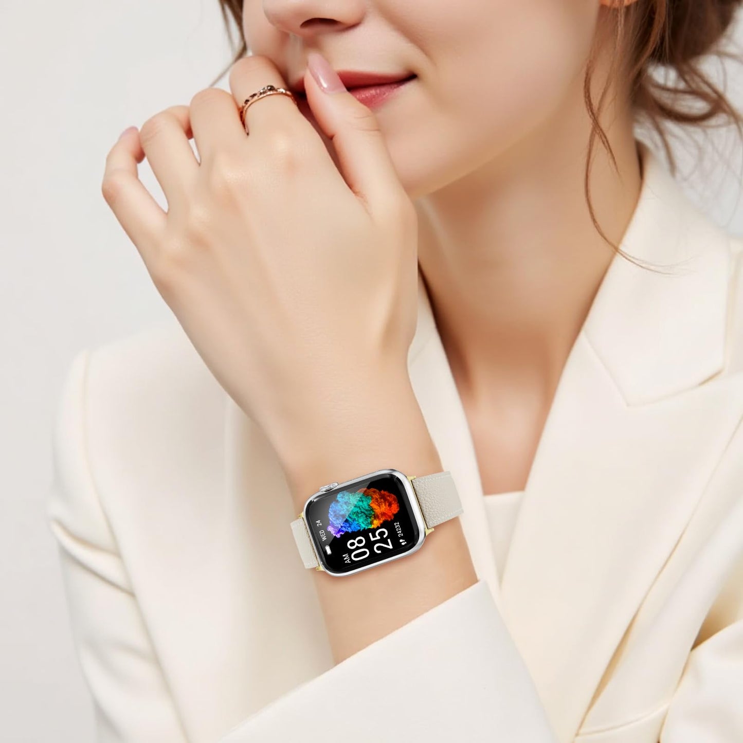 EVIE BAND Leather Stap Compatible with Apple Watch Bands for Women 40mm 42mm 44mm 46mm 38mm 41mm 45mm 49mm Series 11 10 Ultra iWatch Bands Men Magnetic Dreesy Designer Gold Clasp 9 8 7 6 5 4 3 2 1