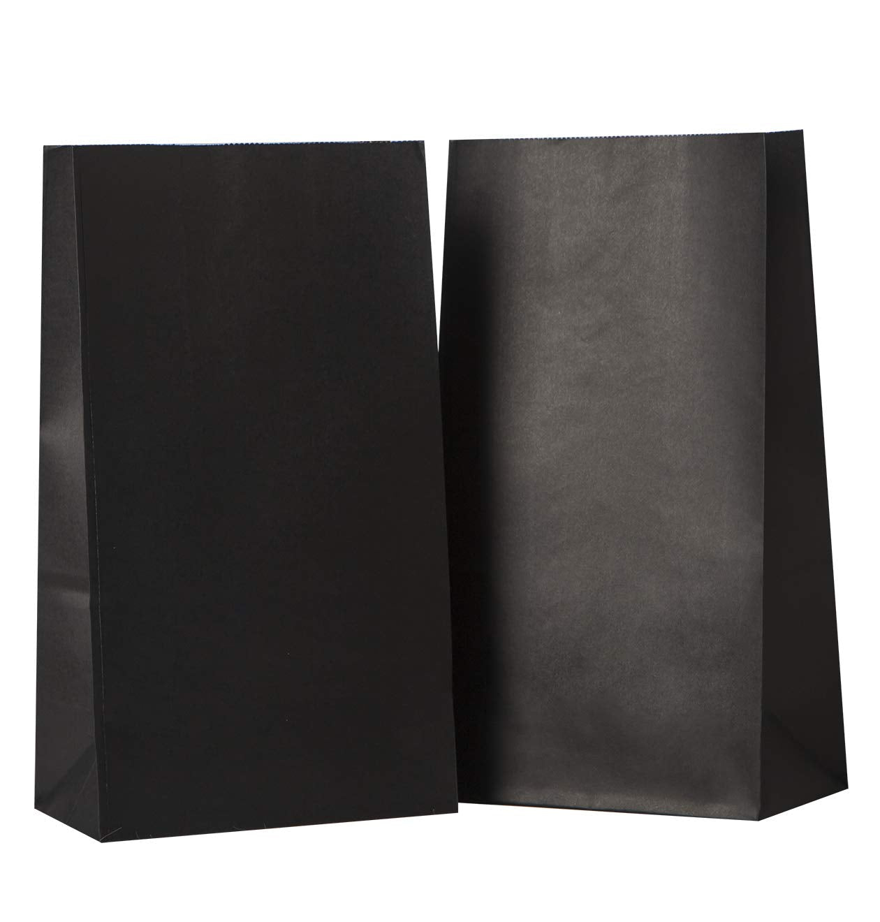 Partay Shenanigans Party Favor Bags - 50 Pack Kraft Paper Goodie Gift Lunch Treat Bags and Party Supplies for Theme Kids Birthday, Halloween, NYE - 5"x3"x9" (Black)