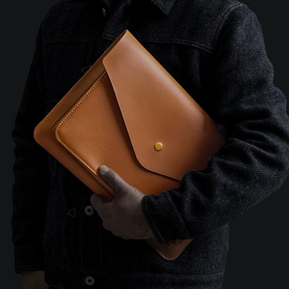 Benfan Leather Laptop Sleeve 13 Inch Compatible for 2024 13inch MacBook Air A3113 M3,13 MacBook Pro M2, Surface Pro 3 4 5 6 7, Dell XPS 13 Color Color Brown