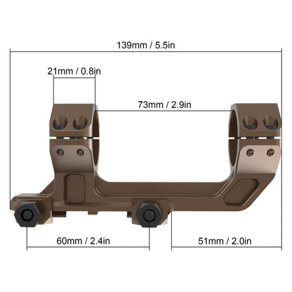 Victoptics 30mm Extended Picatinny Scope Mount Coyote FDE 0 MOA Type