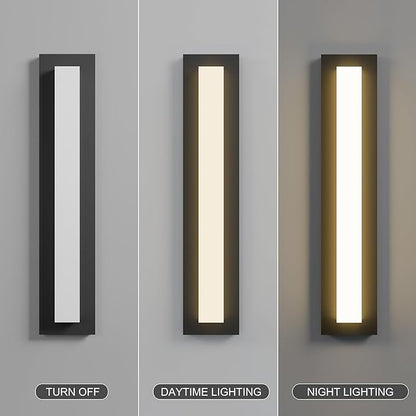 LamQee 23.6 in Aluminum Long Outdoor Wall Lights, 2900K 1580LM LED Waterproof IP65, Linear Modern Exterior Lighting Fixtures Wall Mount Outside Sconce Acrylic Shade for House Porch Patio Garage Door
