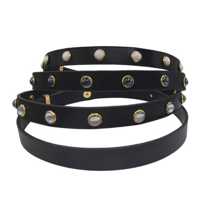HOUGXD Black Leather Choker Necklace for Women, Goth Punk PU Leather Collar Choker, Adjustable 12-16.5 Inches Emo Alt Accessories Gothic Jewelry (Black chain gray beads)