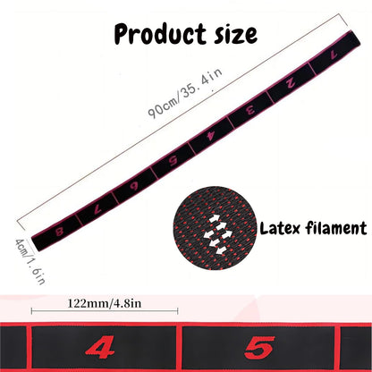 （2Pcs） Numbered Resistance Bands for Glutes & Yoga, Adjustable Pull Rope for Full Body Workout, Arm Leg Exercise Equipment for Home Gym Training(Red&Purple