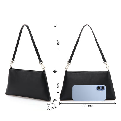 Valleycomfy Women Clutch Purses Ladies Pu Leather Evening Bag Shoulder Bag Handbag for Party/Wedding/Cocktail/Prom/Club, Black