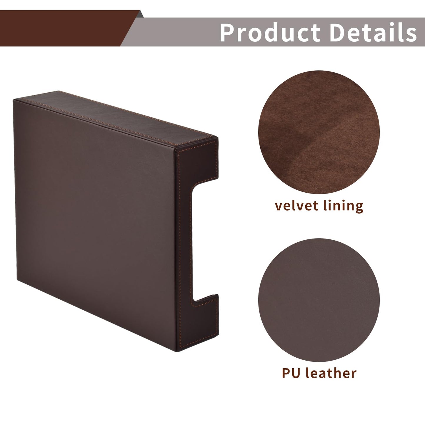 RHCSZ PU Leather Letter Tray - Load Documents Trays Front for Office Desktop Organizer - Desk Magazine, File, A4 Paper Holder - Paper Document File Holder Drak Brown (Drak Brown, A4-Tray)