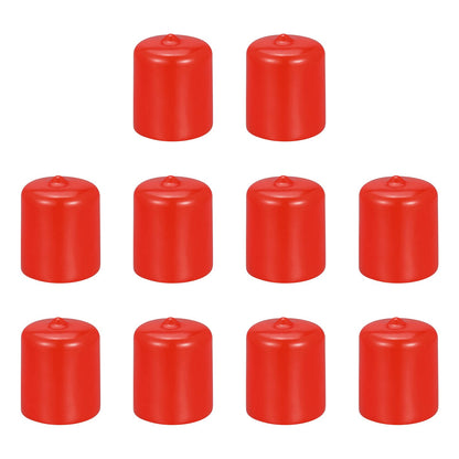 DMiotech 10 Pack 1" ID Red Screw Thread Protectors Rubber End Caps Bolt Covers for Screw Bolt Furniture Pipe