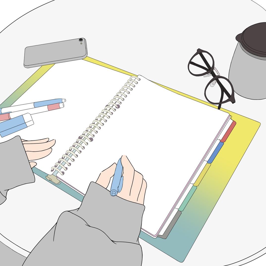 Maruman Session 26‑Ring Binder with Flexible Translucent Cover, B5 Size, 7.17" x 10.12", Includes 5 Erasable Tabbed Dividers and Storage Pocket, Holds up to 120 Sheets, Lemon Soda, Made in Japan