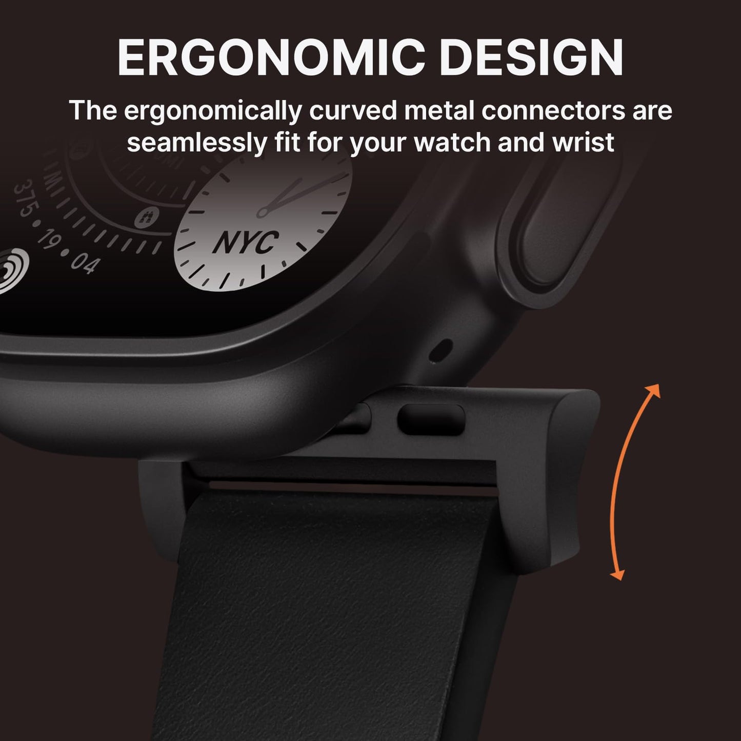 Bandletic Compatible with Apple Watch Bands for Men Women, Soft Genuine Leather Band Replacement Strap for iWatch 49mm(Ultra 3/2/1),46mm(11/10),45mm(9/8/7),44mm(SE3/SE2/SE/6/5/4),42mm(3/2/1)